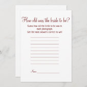 新婦になる花嫁の年齢を当てるゲームです。 シーズンカード (正面/裏面)