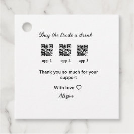 新婦にドリンクを買う QRコードをスキャンしてありがとう招待状 フェイバータグ