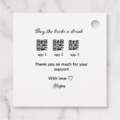 新婦にドリンクを買う QRコードをスキャンしてありがとう招待状 フェイバータグ (裏面)