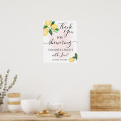 新婦にレモンをシャワーのピンクの看板ありがとう ポスター (キッチン)