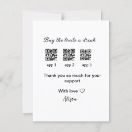 新婦に飲み物を買ってあげてください QRコードをスキャンしてありがとう 招待状