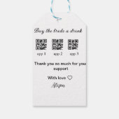 新婦に飲み物を買ってあげてください QRコードをスキャンしてありがとう 招待状 ギフトタグ (裏面)