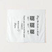 新婦に飲み物を買ってあげてください QRコードをスキャンしてありがとう 招待状 タペストリー (正面(横))