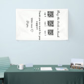 新婦に飲み物を買ってあげてください QRコードをスキャンしてありがとう 招待状 横断幕 (トレードショー)