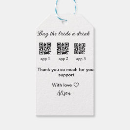 新婦に飲み物を買ってください QRコードをスキャンしてありがとう招待状 ギフトタグ