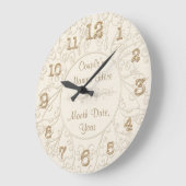 新婦のための個人的なシャワーギフトアイディアあなたのテキスト ラージ壁時計 (傾斜)