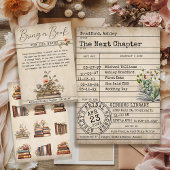 新婦のための本を持って来るブライダルシャワーインサート 招待状