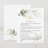 新婦のための緑と金ゴールドの葉のアドバイス アドバイスカード (正面/裏面)