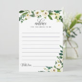 新婦のための緑のブライダルシャワーアドバイスカード カード (スタンド正面)