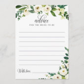 新婦のための緑のブライダルシャワーアドバイスカード カード (正面)