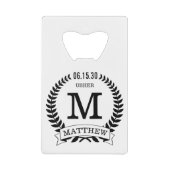 新婦のイニシャル クレジットカード栓抜き (正面)