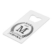 新婦のイニシャル クレジットカード栓抜き (正面アングル)