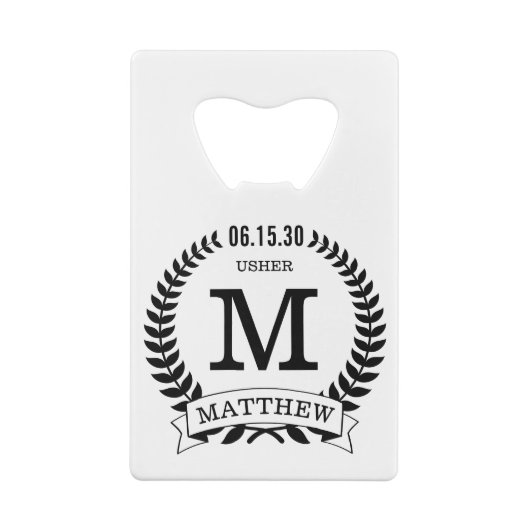 新婦のイニシャル クレジットカード栓抜き (裏面)