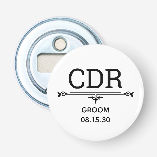 新婦のイニシャル 栓抜き (正面)