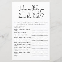 新婦のウェディングシャワーゲーム