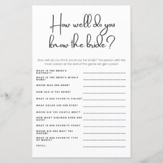 新婦のウェディングシャワーゲーム