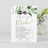 新婦のオリーブの枝 ブライダルシャワーのゲーム 招待状 (スタンド正面)