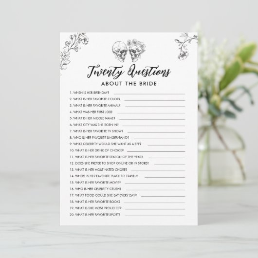 新婦のゲームカードに関するゴシック20問 招待状 (スタンド正面)