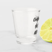 新婦のゴッドファーザー・ブラック・名前をカスタムする結婚ズ ショットグラス (左)