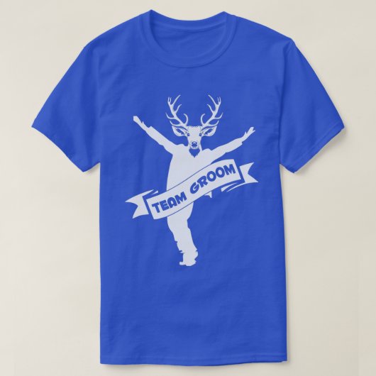 新婦のチーム 結婚式前の独身パーティーの新郎へのプレゼント 結婚式のギフト Tシャツ (デザイン正面)