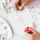 新婦のドレスブライダルシャワーゲームをスケッチ