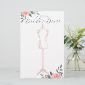 新婦のドレスブライダルシャワーゲームをスケッチ (スタンド正面)