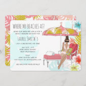 新婦のビーチウィークエンド招待 招待状 (正面/裏面)