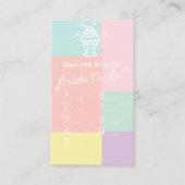 新婦のブライダルシャワーは何歳 エンクロージャーカード (正面)