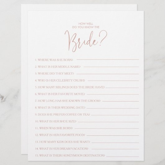 新婦のブライダルシャワー (正面/裏面)