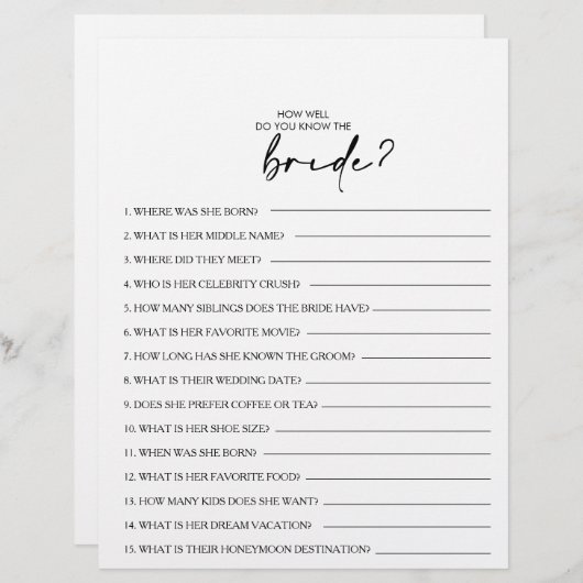 新婦のブライダルシャワー (正面/裏面)