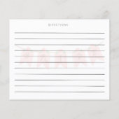 新婦のミニマルブライダルシャワーレシピカード (裏面)