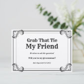 新婦の介添え人募集 ヴィンテージ風 そこにあるネクタイをつかめ 招待状 (スタンド正面)
