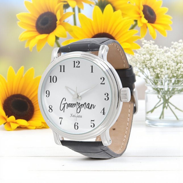 新婦の介添え人 黒 白 スクリプト 結婚式 腕時計 (クリエイターアップロード済み)