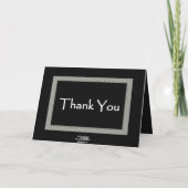 新婦の介添え チェック柄の結婚式 御礼 サンキューカード (裏面)