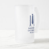 新婦の介添え 青いネクタイ フロストグラスビールジョッキ (正面右)