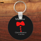 新婦の介添人 名前 年 黒い蝶ネクタイ シャツ タイ チュード キーホルダー (正面)