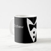 新婦の介添人 名前 年 黒い蝶ネクタイ シャツ タイ ブラックフォーマル コーヒーマグカップ (正面左)