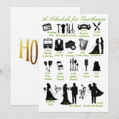 新婦の側の男性のための結婚式スケジュール プログラム (正面/裏面)