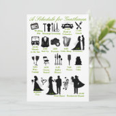 新婦の側の男性のための結婚式スケジュール プログラム (スタンド正面)