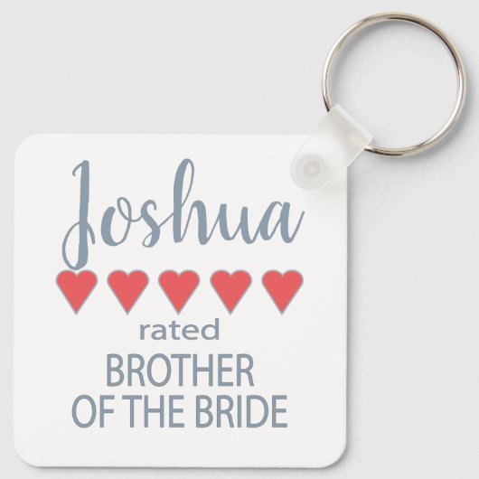 新婦の兄弟5人 ハート ブライダル&ウェディングパーティー キーホルダー (裏面)