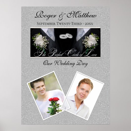 新婦の写真2 同性婚 ウェディングデーのタキシード ポスター (正面)