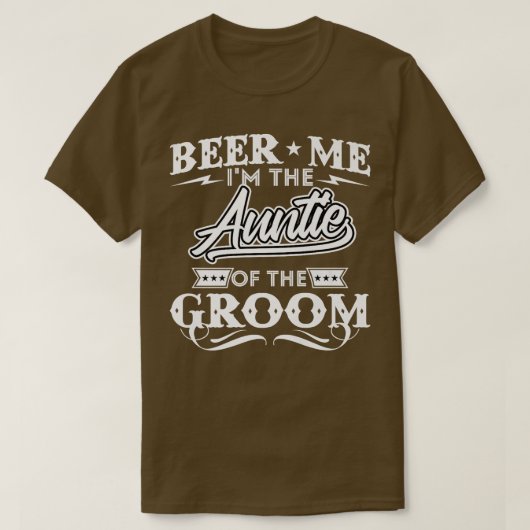 新婦の叔母です 私はビールが好き ビールを飲みましょう W Tシャツ (デザイン正面)