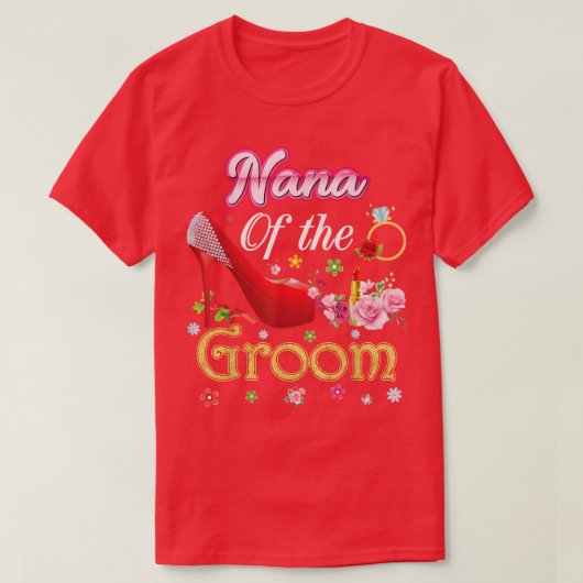 新婦の叔母　幸せな結婚式　花　ピンクの靴　Ｍ Tシャツ (デザイン正面)