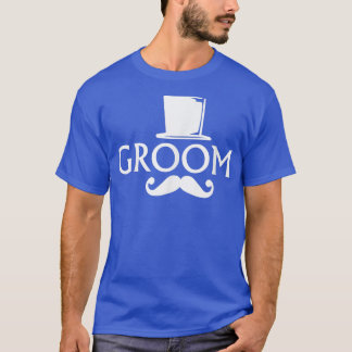 新婦の口ひげとトップハット ウェディング バチェラーパーティー Tシャツ