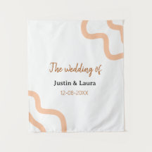 新婦の名前と新郎の名前と日付と桃の結婚式