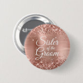 新婦の姉妹用ラベル キラキラ ローズゴールド フォイル 缶バッジ (正面&裏面)