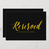 「新婦の家族のために予約済み」おしゃれな結婚式看板 招待状 (正面/裏面)