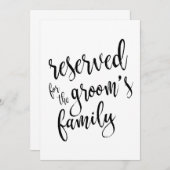 新婦の家族専用 お手頃なサイン 招待状 (正面/裏面)