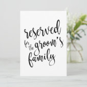 新婦の家族専用 お手頃プライスのサイン 招待状 (スタンド正面)