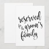 新婦の家族専用 お手頃プライスのサイン 招待状 (正面/裏面)